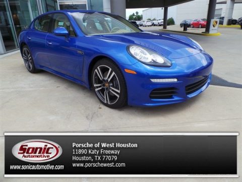 Sapphire Blue Metallic Porsche Panamera .  Click to enlarge.