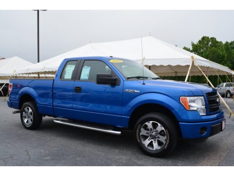 Blue Flame Metallic Ford F150 STX SuperCab.  Click to enlarge.