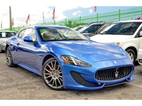 Blu Sofisticato (Sport Blue Metallic) Maserati GranTurismo Sport Coupe.  Click to enlarge.