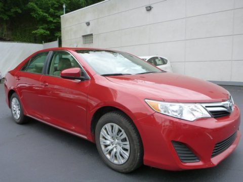 Barcelona Red Metallic Toyota Camry LE.  Click to enlarge.