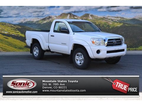 Super White Toyota Tacoma Regular Cab 4x4.  Click to enlarge.