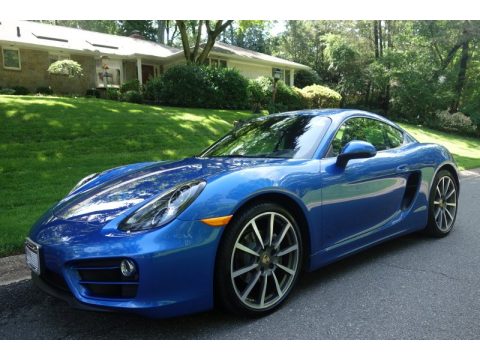 Sapphire Blue Metallic Porsche Cayman .  Click to enlarge.