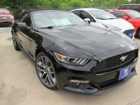 Black Ford Mustang EcoBoost Premium Convertible.  Click to enlarge.
