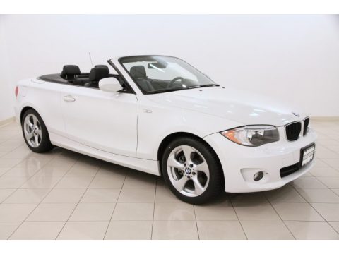 Alpine White BMW 1 Series 128i Convertible.  Click to enlarge.