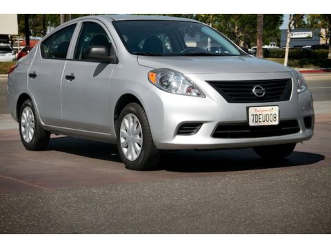Brilliant Silver Nissan Versa 1.6 S Sedan.  Click to enlarge.