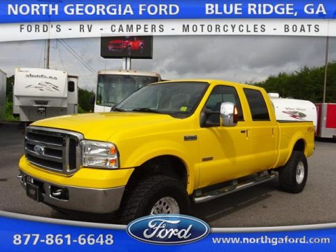 Blazing Yellow Ford F350 Super Duty Amarillo Edition Crew Cab 4x4.  Click to enlarge.