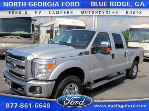 Ingot Silver Ford F250 Super Duty XLT Crew Cab 4x4.  Click to enlarge.