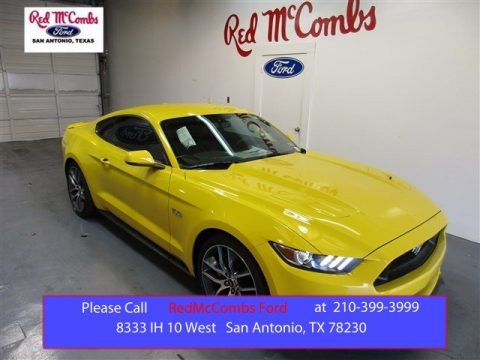 Triple Yellow Tricoat Ford Mustang GT Premium Coupe.  Click to enlarge.