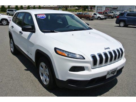 Bright White Jeep Cherokee Sport.  Click to enlarge.