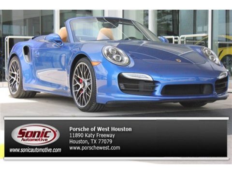 Sapphire Blue Metallic Porsche 911 Turbo Cabriolet.  Click to enlarge.