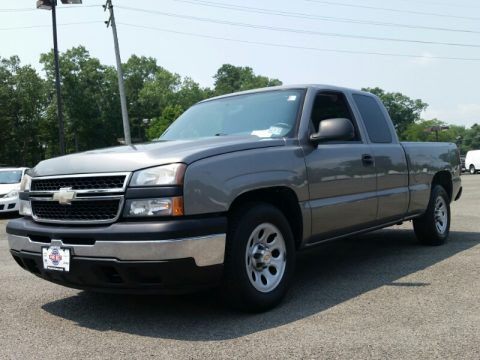 Graystone Metallic Chevrolet Silverado 1500 Classic Work Truck Extended Cab.  Click to enlarge.