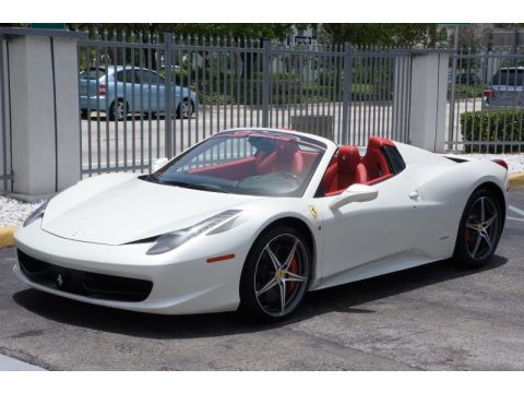 Bianco Avus (White) Ferrari 458 Spider.  Click to enlarge.