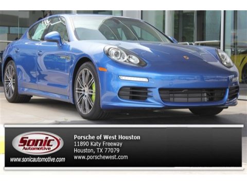 Sapphire Blue Metallic Porsche Panamera S E-Hybrid.  Click to enlarge.