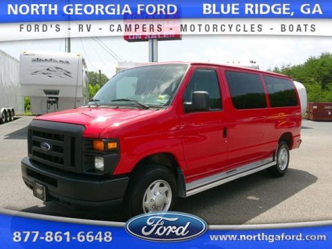Vermillion Red Ford E Series Van E350 XL Passenger.  Click to enlarge.