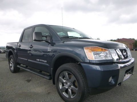 Arctic Blue Metallic Nissan Titan SV Crew Cab 4x4.  Click to enlarge.
