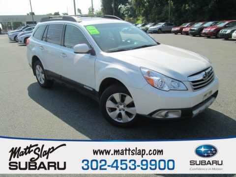 Satin White Pearl Subaru Outback 2.5i Limited Wagon.  Click to enlarge.