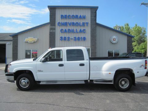 Summit White Chevrolet Silverado 3500 LS Crew Cab 4x4 Dually.  Click to enlarge.