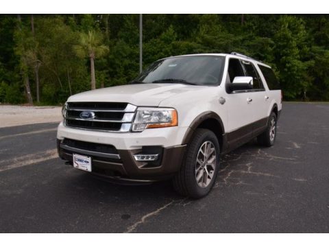 White Platinum Metallic Tri-Coat Ford Expedition EL King Ranch 4x4.  Click to enlarge.