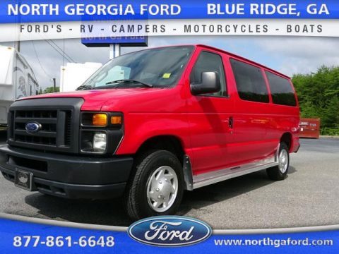 Vermillion Red Ford E Series Van E350 XL Passenger.  Click to enlarge.