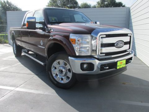Bronze Fire Metallic Ford F350 Super Duty Lariat Crew Cab 4x4.  Click to enlarge.