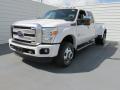 Front 3/4 View of 2016 Ford F350 Super Duty Platinum Crew Cab 4x4 DRW #7