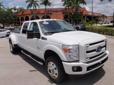 Oxford White Ford F350 Super Duty Lariat Crew Cab 4x4 DRW.  Click to enlarge.