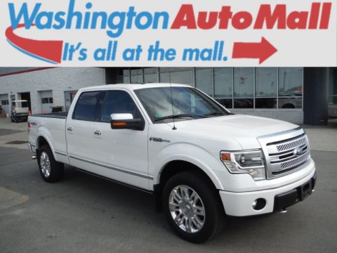 White Platinum Metallic Tri-Coat Ford F150 Platinum SuperCrew 4x4.  Click to enlarge.