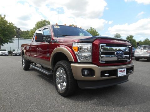 Vermillion Red Ford F350 Super Duty King Ranch Crew Cab 4x4.  Click to enlarge.