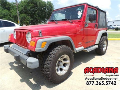 Flame Red Jeep Wrangler SE 4x4. Click to enlarge. Flame Red Jeep Wrangler SE 4x4. Click to enlarge.
