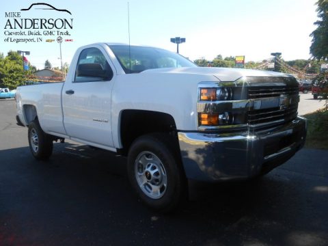 Summit White Chevrolet Silverado 2500HD WT Regular Cab 4x4.  Click to enlarge.