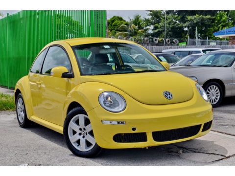 Sunflower Yellow Volkswagen New Beetle 2.5 Coupe.  Click to enlarge.