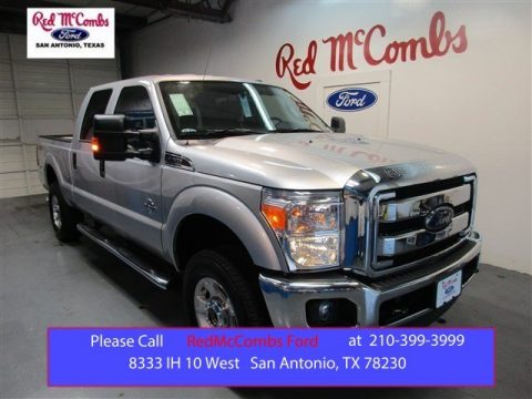 Ingot Silver Metallic Ford F250 Super Duty XLT Crew Cab 4x4.  Click to enlarge.