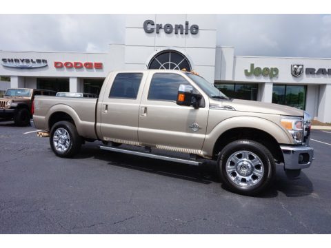 Pale Adobe Metallic Ford F250 Super Duty Lariat Crew Cab 4x4.  Click to enlarge.