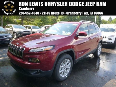 Deep Cherry Red Crystal Pearl Jeep Cherokee Latitude 4x4.  Click to enlarge.
