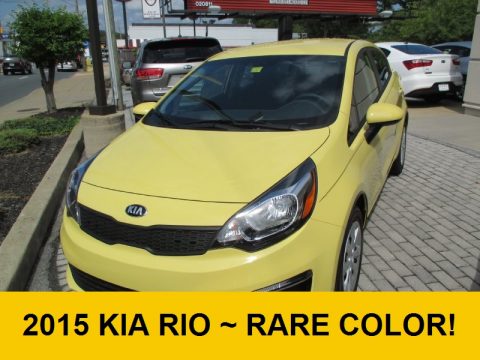 Digital Yellow Kia Rio LX Sedan.  Click to enlarge.