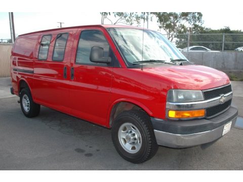 Victory Red Chevrolet Express 2500 Commercial Van.  Click to enlarge.