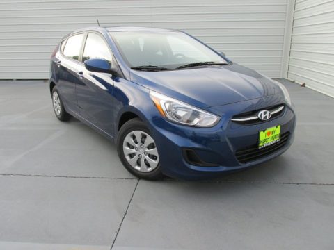 Pacific Blue Hyundai Accent SE Hatchback.  Click to enlarge.