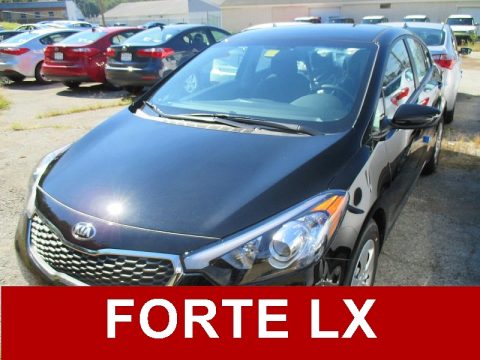 Aurora Black Pearl Kia Forte LX Sedan.  Click to enlarge.