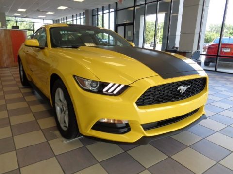 Triple Yellow Tricoat Ford Mustang V6 Coupe.  Click to enlarge.