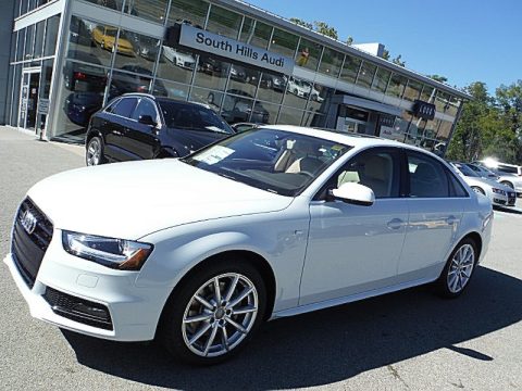 Glacier White Metallic Audi A4 2.0T Premium quattro.  Click to enlarge.