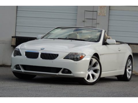 Alpine White BMW 6 Series 650i Convertible.  Click to enlarge.
