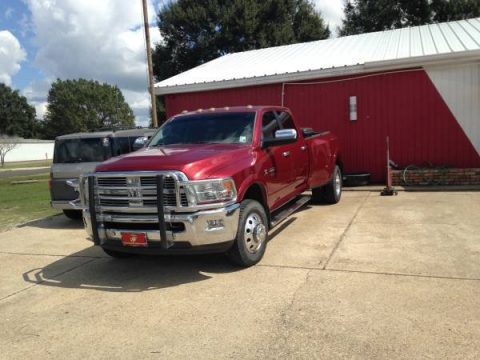 Deep Cherry Red Crystal Pearl Dodge Ram 3500 HD Laramie Crew Cab 4x4 Dually.  Click to enlarge.