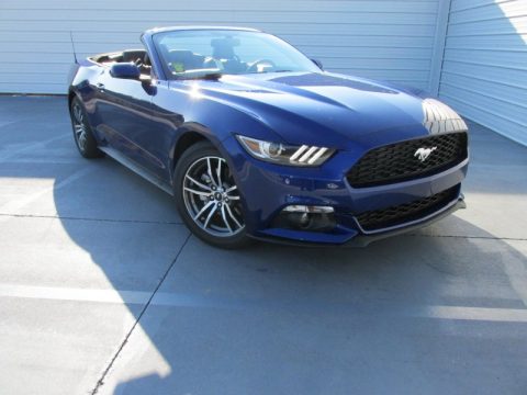 Deep Impact Blue Metallic Ford Mustang EcoBoost Premium Convertible.  Click to enlarge.