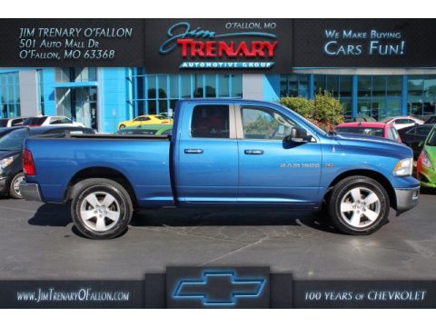 Deep Water Blue Pearl Dodge Ram 1500 Big Horn Quad Cab 4x4.  Click to enlarge.