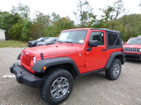 Firecracker Red Jeep Wrangler Rubicon 4x4.  Click to enlarge.