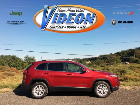 Deep Cherry Red Crystal Pearl Jeep Cherokee Latitude 4x4.  Click to enlarge.