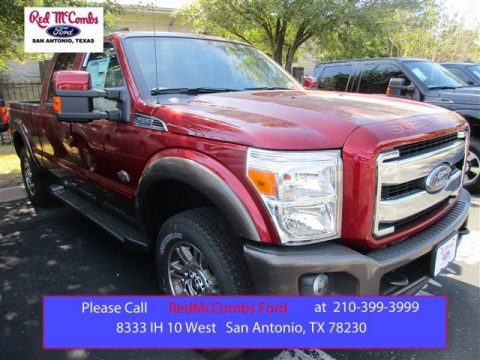 Ruby Red Metallic Ford F250 Super Duty King Ranch Crew Cab 4x4.  Click to enlarge.
