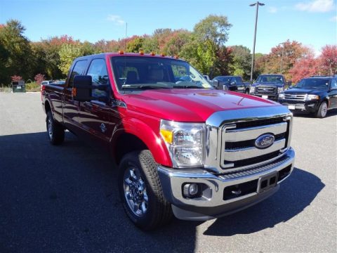 Ruby Red Metallic Ford F350 Super Duty Lariat Crew Cab 4x4.  Click to enlarge.