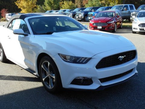 Oxford White Ford Mustang EcoBoost Premium Convertible.  Click to enlarge.