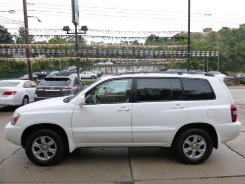 Super White Toyota Highlander V6 4WD.  Click to enlarge.